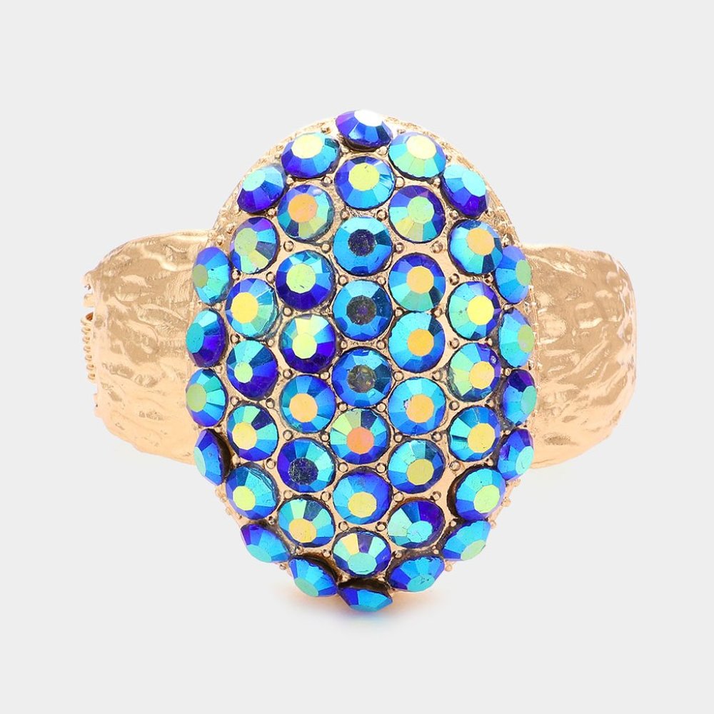 Blue and Gold Cluster Stone Bracelet